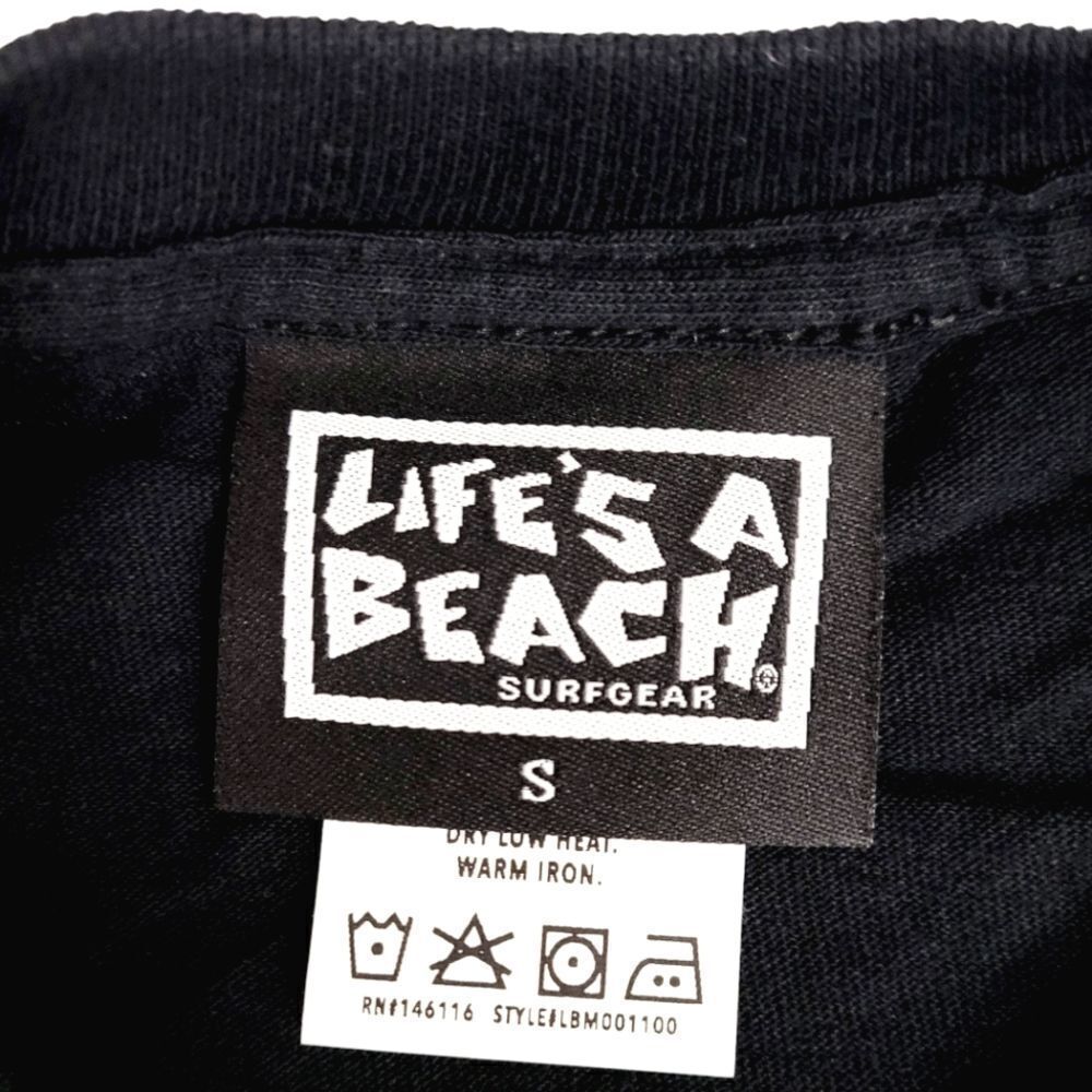 Lifes A Beach Mens Black & Green Cotton Short Sleeve Graphic Tee T shirt Size S - Picture 5 of 8